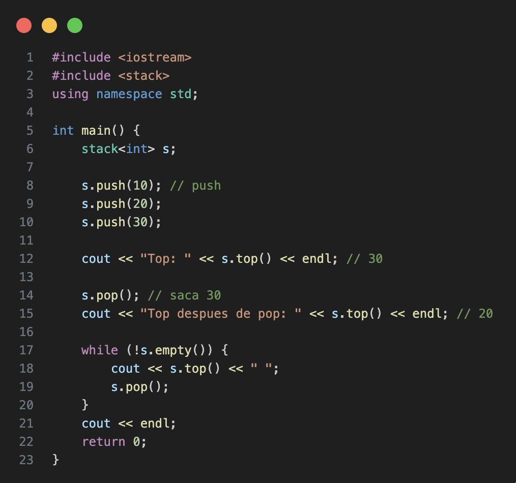 Usage of stack